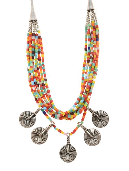 multi colored metal long necklace - 16829884 -  Standard Image - 0