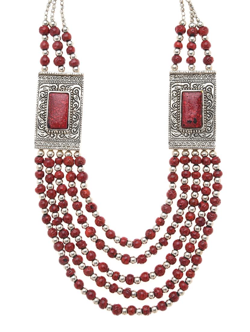 red metal long necklace - 16829889 -  Zoom Image - 0