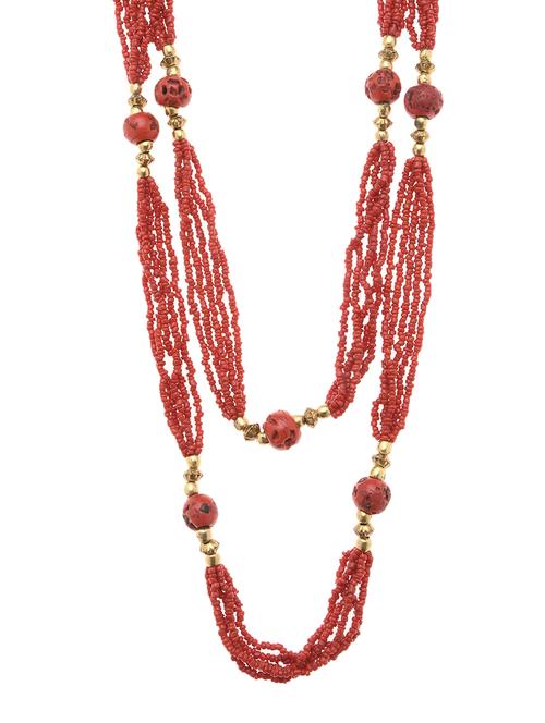 red metal long necklace - 16829907 - Standard Image - 0