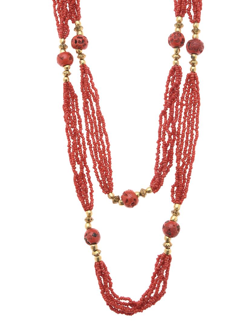 red metal long necklace - 16829907 - Zoom Image - 0