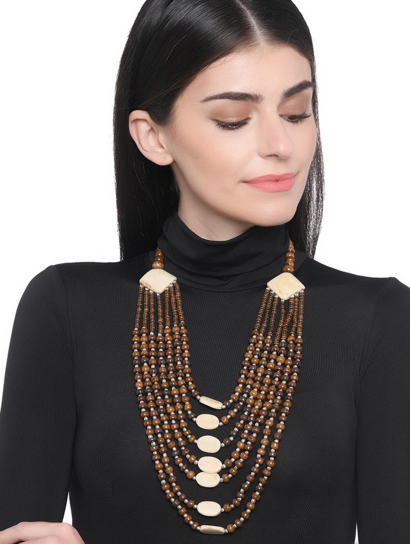multi colored metal long necklace - 16829910 - Standard Image - 2