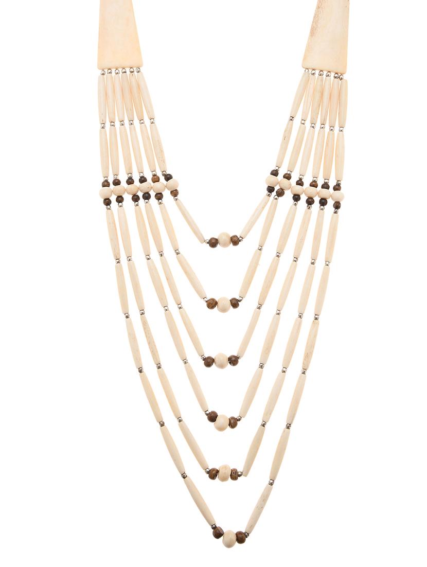 white metal long necklace - 16829911 - Zoom Image - 0