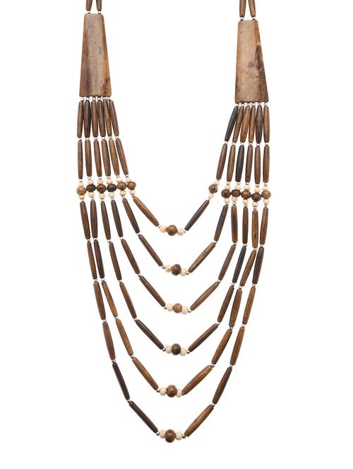 brown metal long necklace - 16829912 - Standard Image - 0