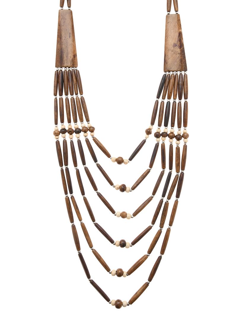 brown metal long necklace - 16829912 - Zoom Image - 0