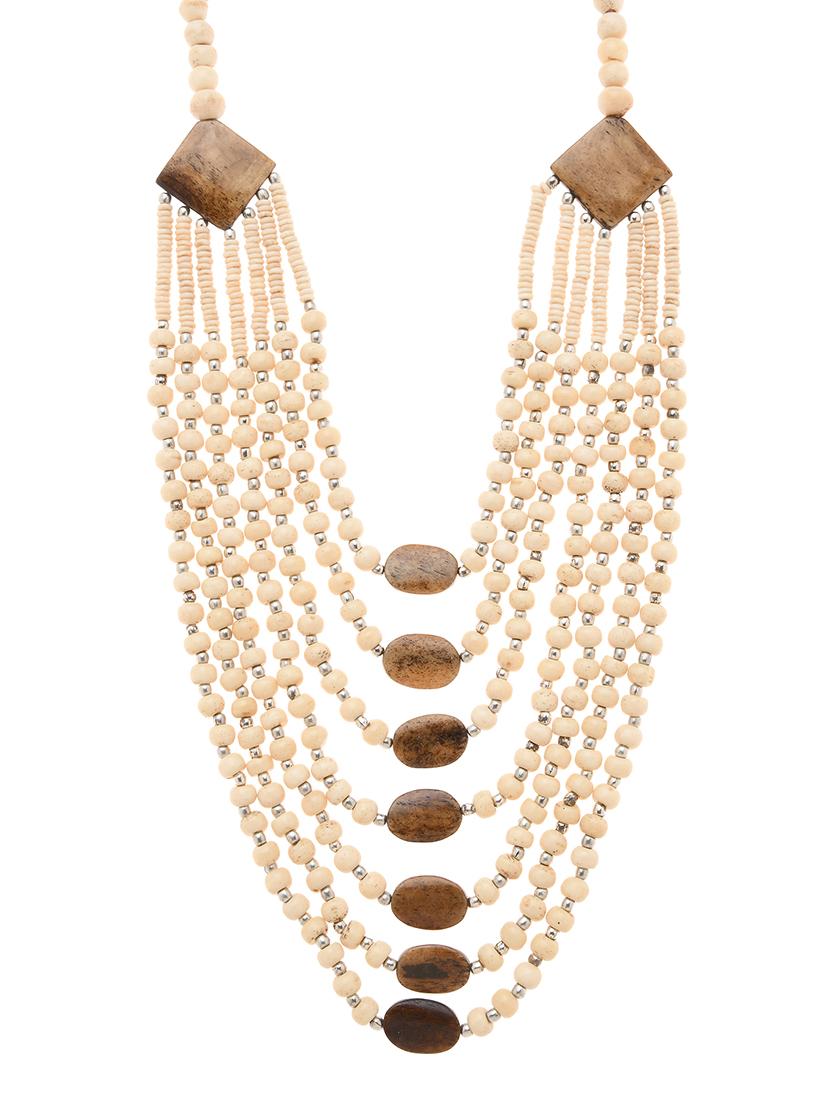 white metal long necklace - 16829913 -  Zoom Image - 0