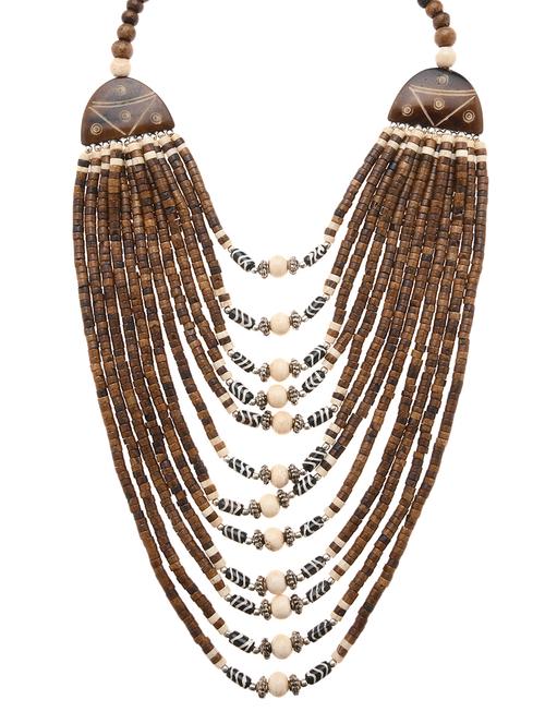 brown metal long necklace - 16829915 -  Standard Image - 0
