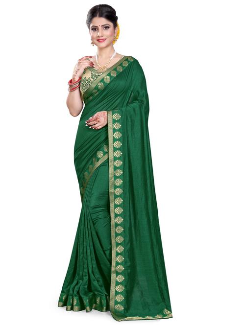 women's bordered royal blue colored saree with blouse - 16831599 -  Standard Image - 0