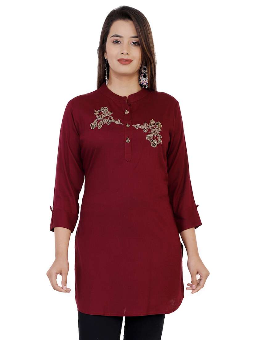 embellished straight kurti