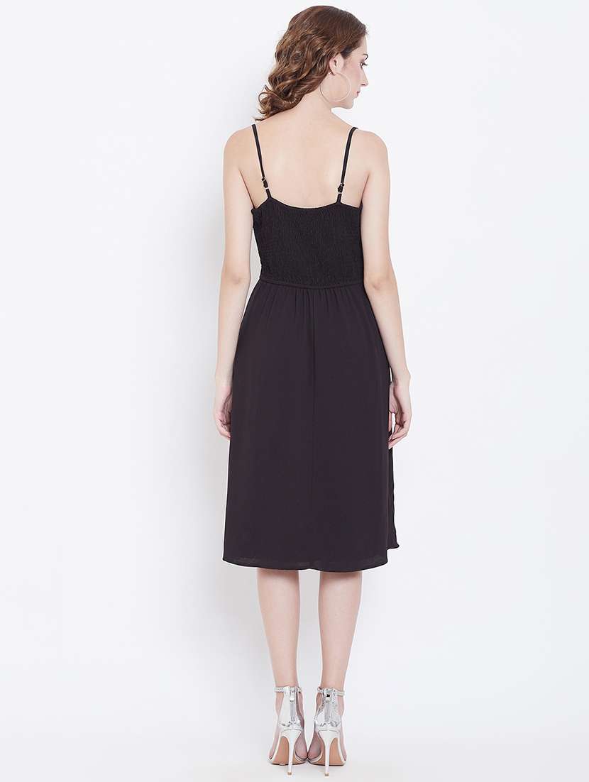 women's fit & flare solid dress - 16833144 -  Standard Image - 2