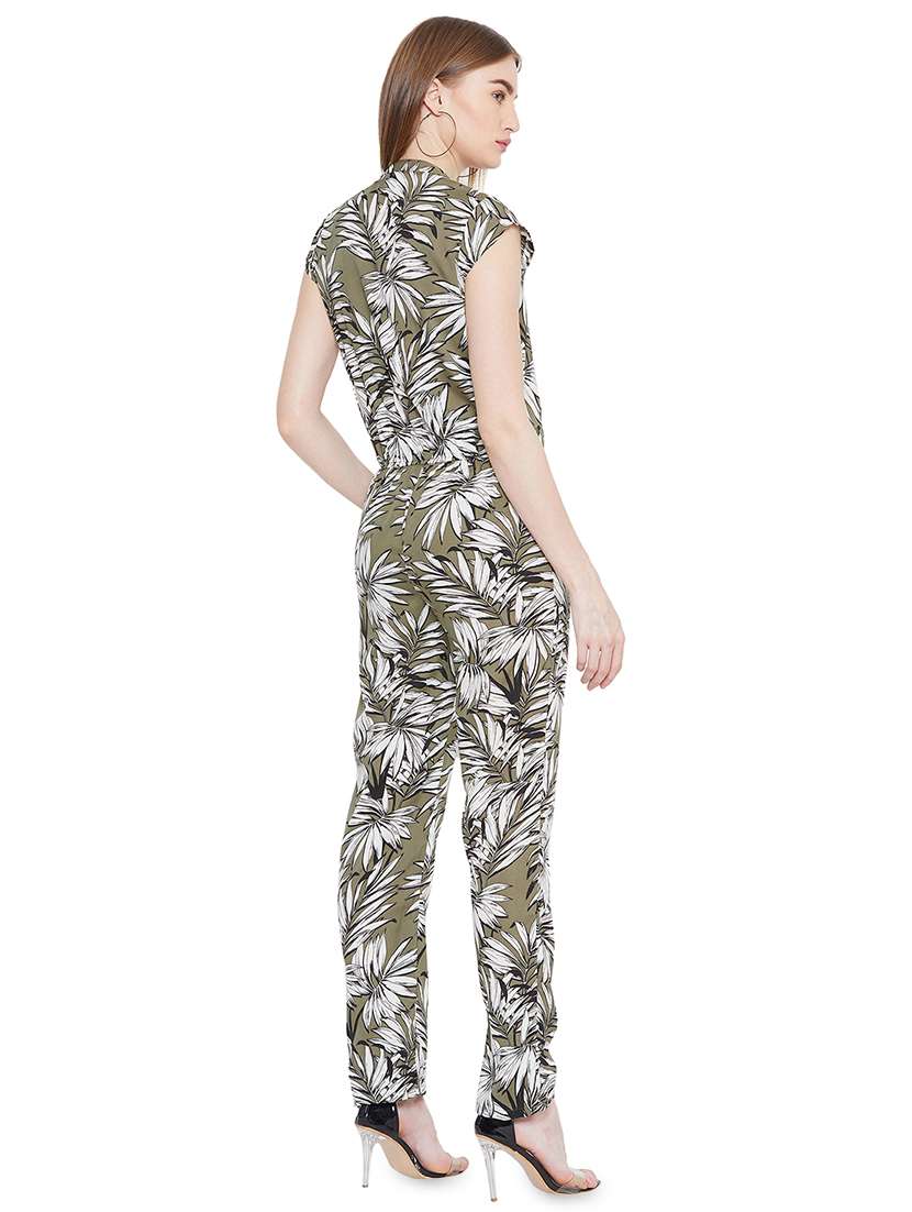 mandarin neck tropical full leg jumpsuit - 16833176 -  Standard Image - 2