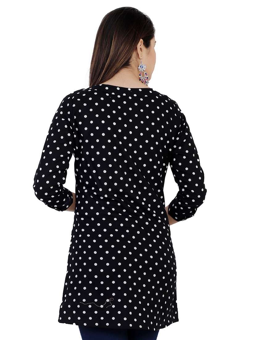 polka dots straight kurti - 16833581 -  Standard Image - 2