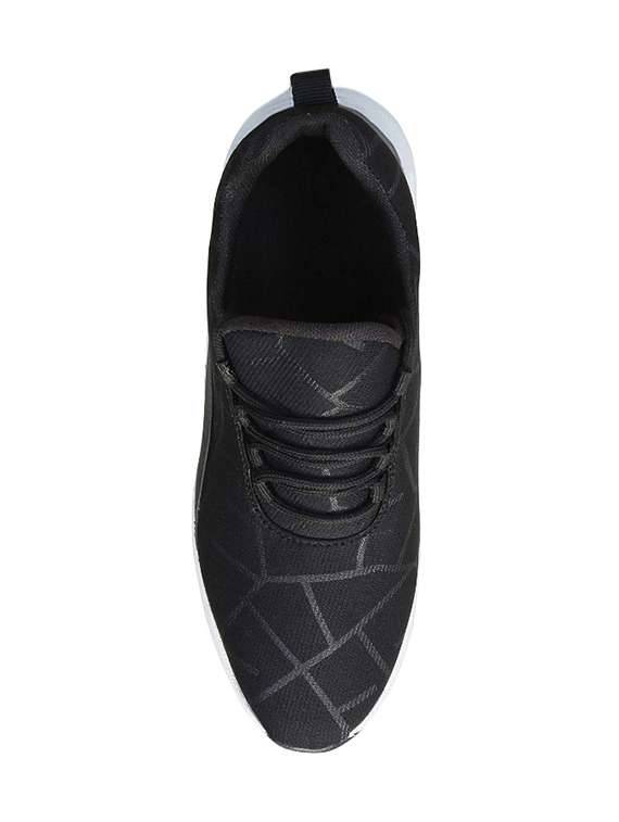 black fabric lace up sport shoes - 16833989 -  Standard Image - 2