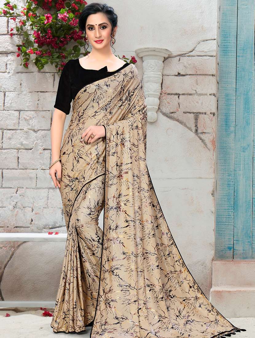 abstract printed saree with blouse