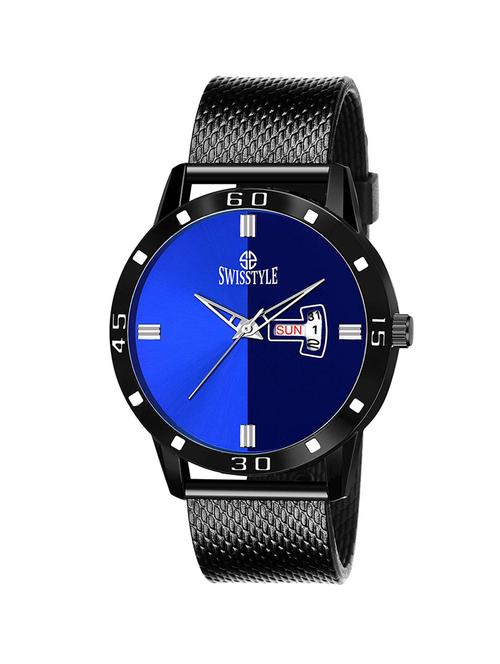 swisstyle date and day dial blue analogue watches for men-ss-gr801-blu-blk (1) - 16834313 - Standard Image - 0