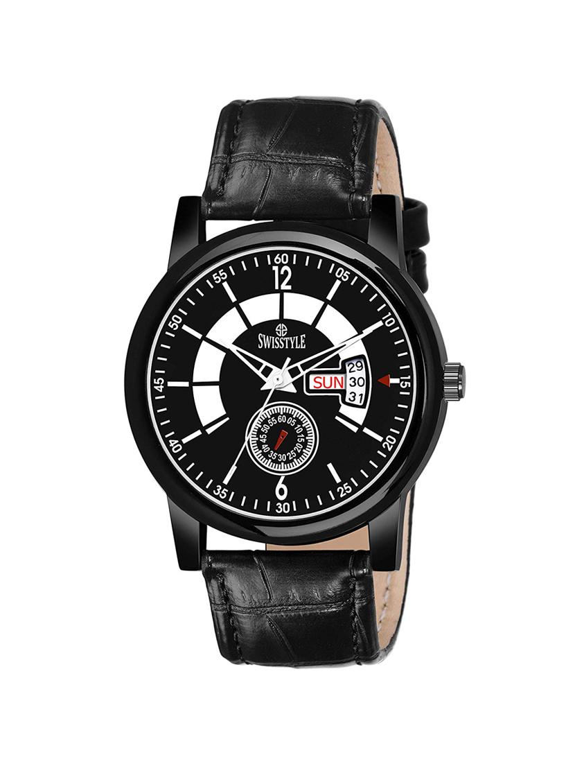 swisstyle date and day dial black analogue watches for men-ss-gr922-blk-blk (1) - 16834321 - Zoom Image - 0