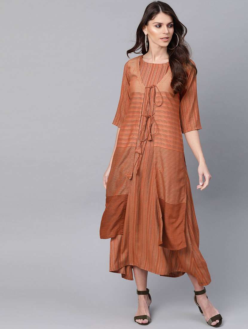 tie front layered maxi dress 