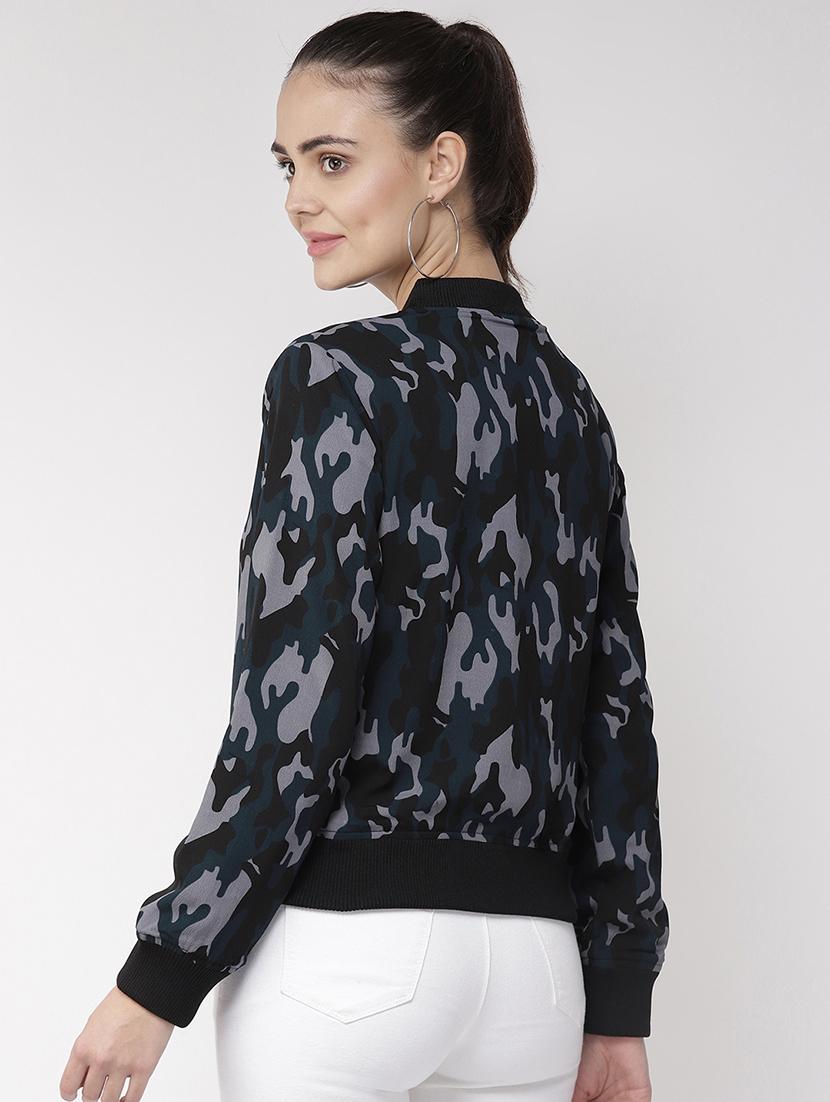 zip up camouflage bomber jacket - 16838215 - Standard Image - 2