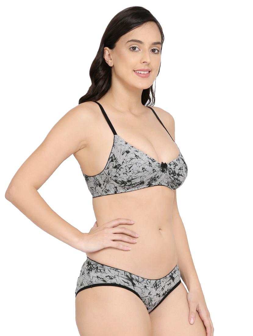 set of 2 bow patch abstract bra and panty set - 16840081 - Standard Image - 2