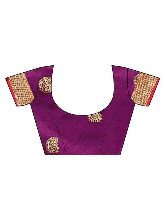 self design bordered saree with blouse - 16840243 -  Standard Image - 2