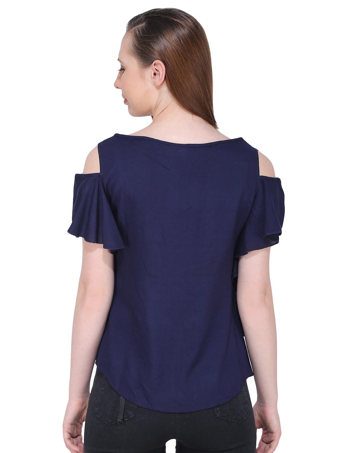 cold shoulder ruffle detail top - 16841313 - Standard Image - 2