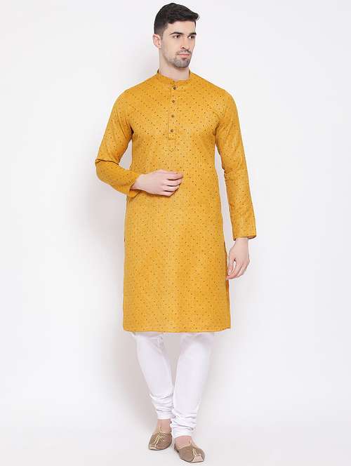 yellow printed long kurta - 16843333 -  Standard Image - 0