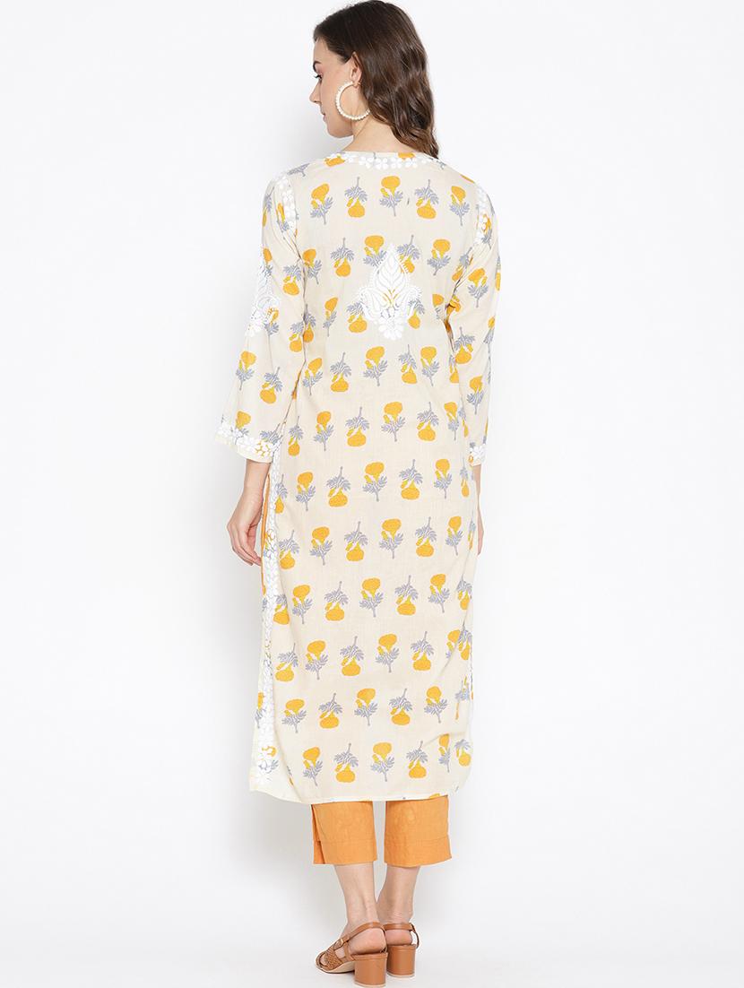 chikankari pastel kurta - 16844240 - Standard Image - 2