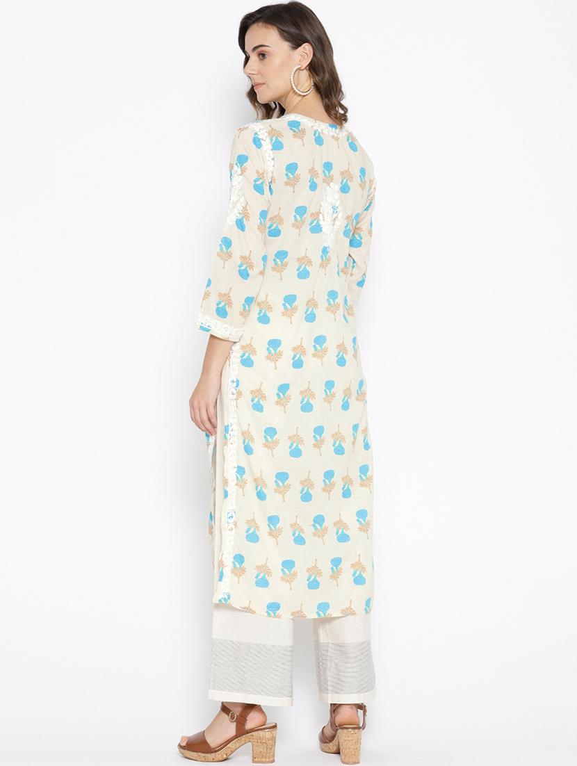 chikankari pastel kurta - 16844241 - Standard Image - 2