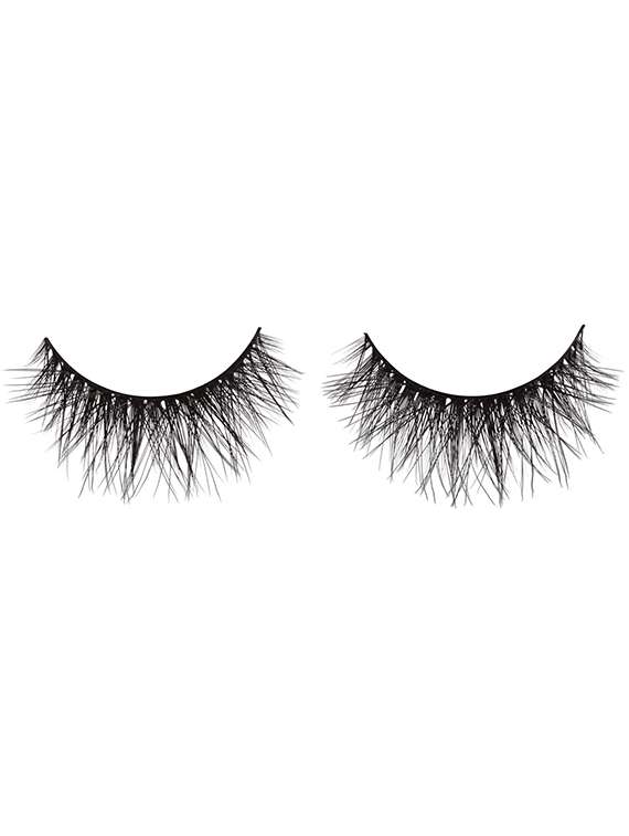 natural hair false mink fur 3d eyelashes with glue (1 pair of eyelashes + 1 glue)