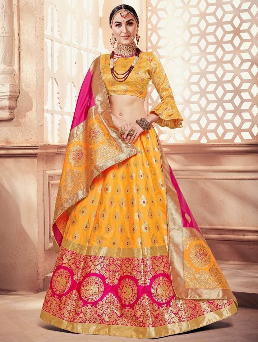 self design panelled lehenga