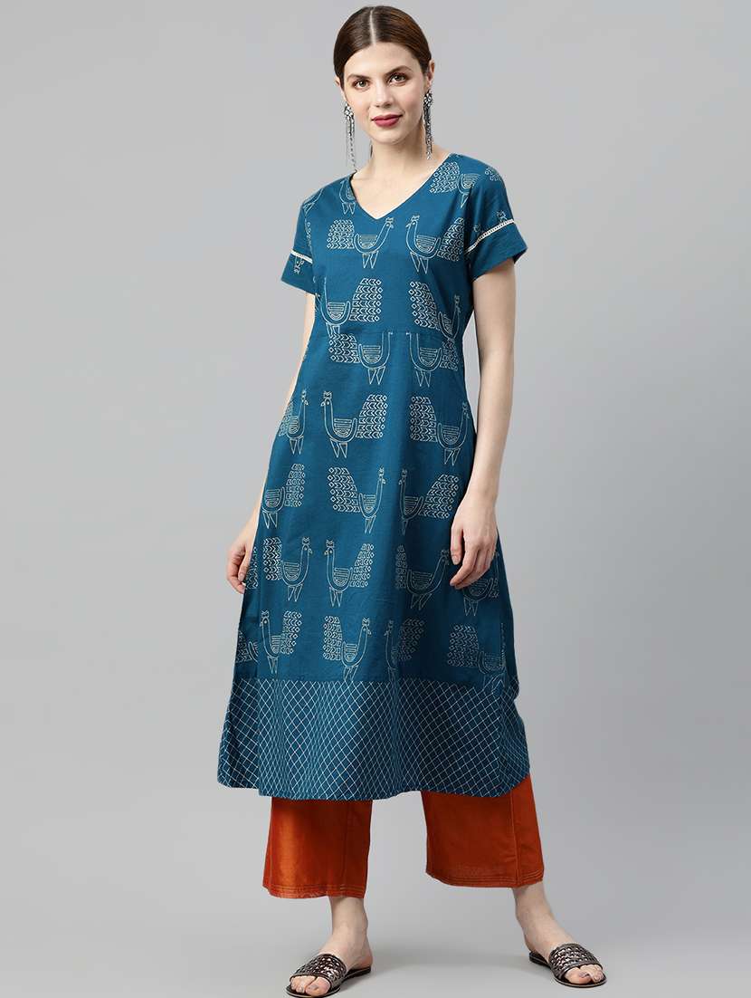 printed flared kurta