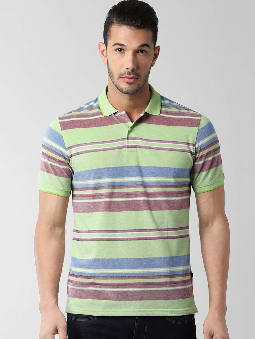 green striped polo t-shirt