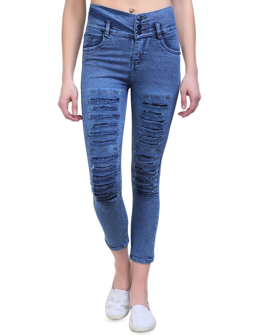 high rise distressed jeans 