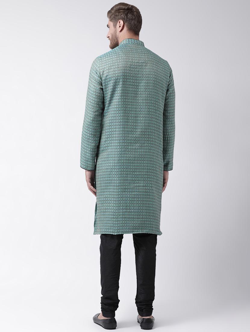 blue jacquard kurta pyjama set - 16847929 - Standard Image - 2