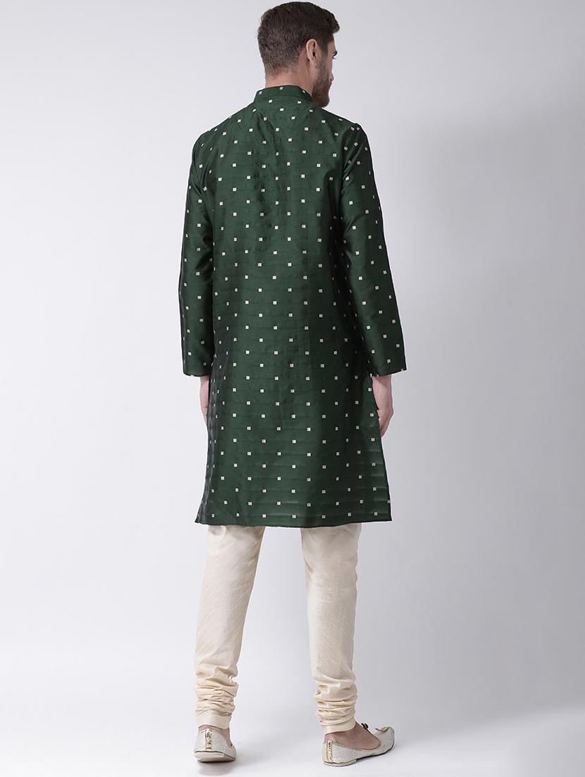green brocade kurta pyjama set - 16847931 - Standard Image - 2