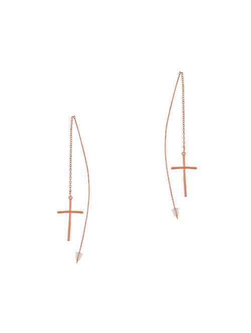 gold metal drop earring - 16848039 -  Standard Image - 0