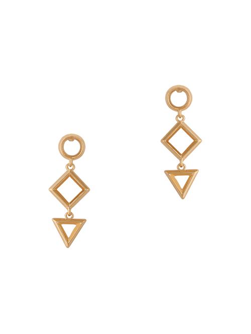 gold metal drop earring - 16848051 - Standard Image - 0
