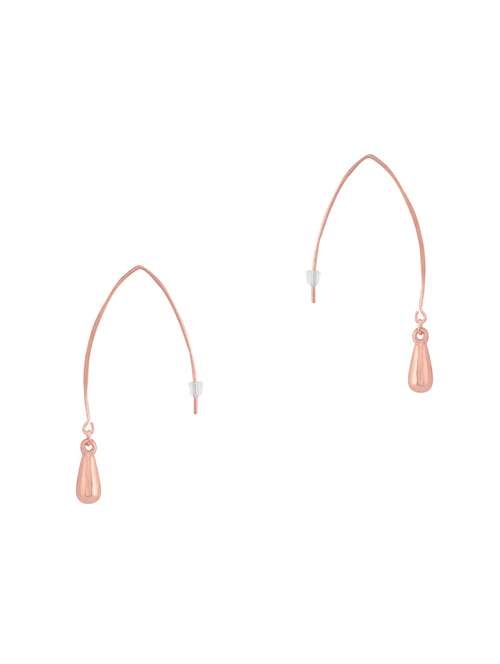 gold metal drop earring - 16848056 - Standard Image - 0