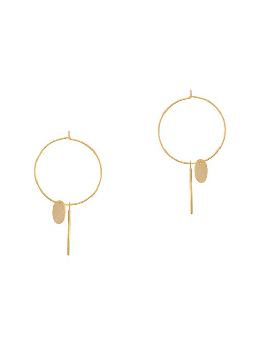 gold metal drop earring - 16848060 - Standard Image - 0