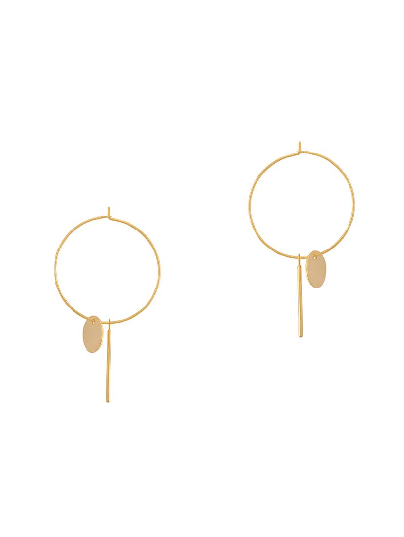 gold metal drop earring - 16848060 - Zoom Image - 0