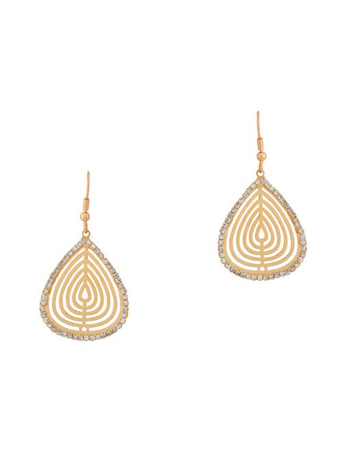 gold metal drop earring - 16848066 - Standard Image - 0
