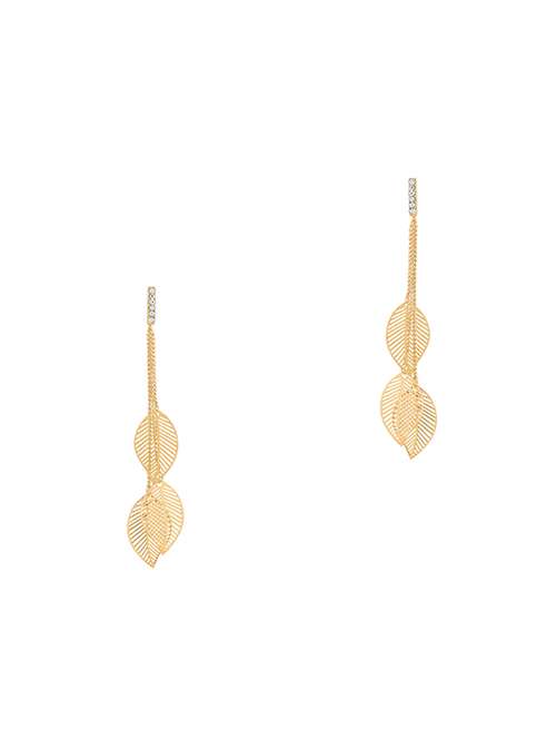 gold metal drop earring - 16848084 -  Standard Image - 0