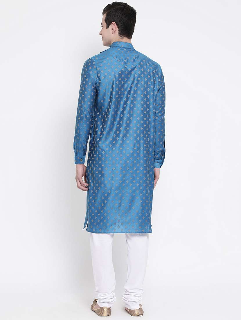 men self design mandarin neck asymmetric kurta - 16848363 - Standard Image - 2