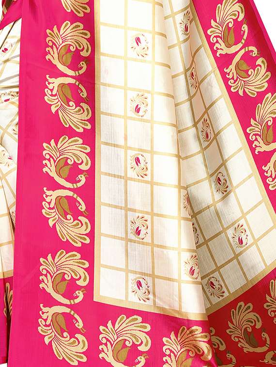 women's self design cream colored saree - 16850300 -  Standard Image - 2