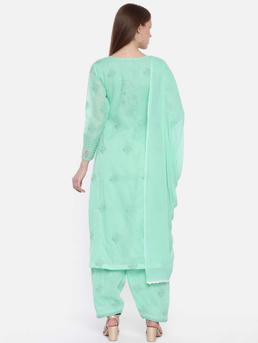 chikankari unstitched salwar suit set  - 16850508 -  Standard Image - 2