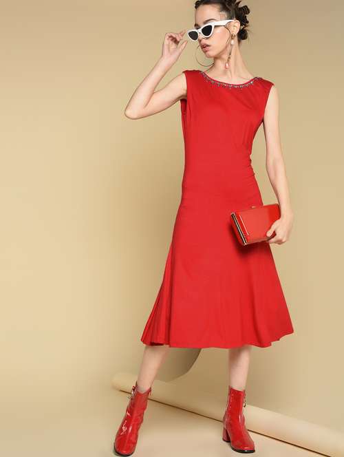 women's solid dress - 16853147 - Standard Image - 0
