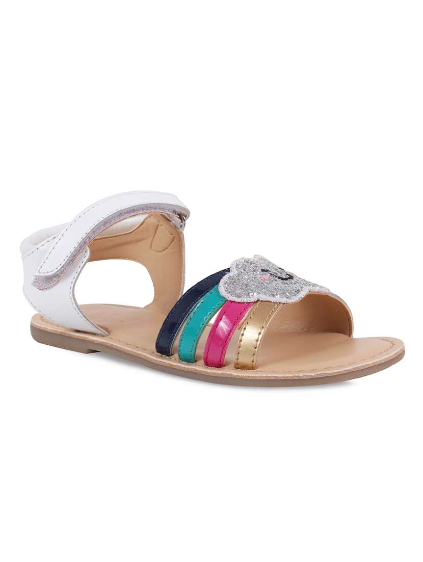 white leather sandal