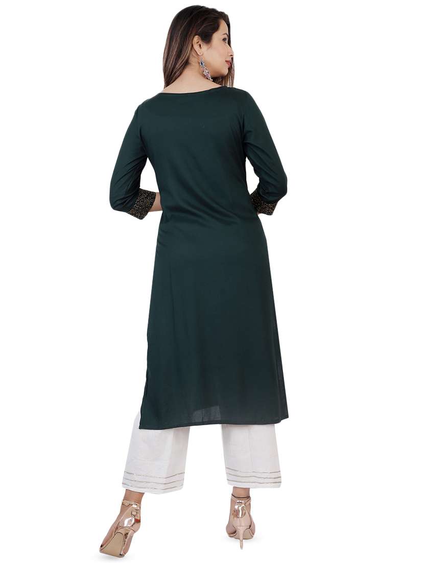 embroidered straight kurta - 16859449 -  Standard Image - 2