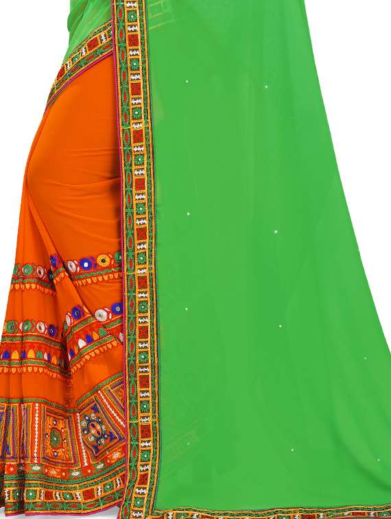 women's self design green colored saree with blouse - 16859712 -  Standard Image - 2