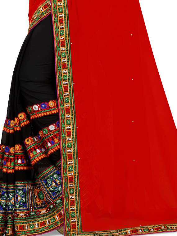 women's self design red colored saree with blouse - 16859713 -  Standard Image - 2