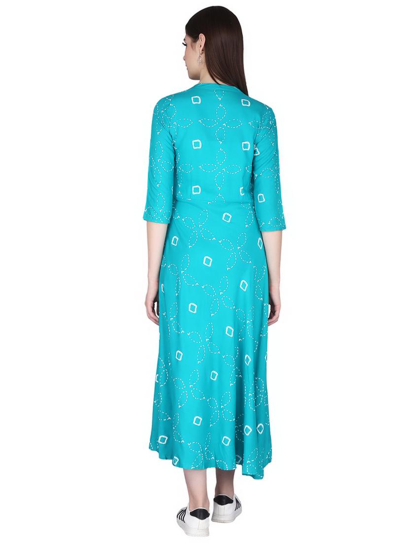 printed asymmetric ethnic dress - 16860315 - Standard Image - 2